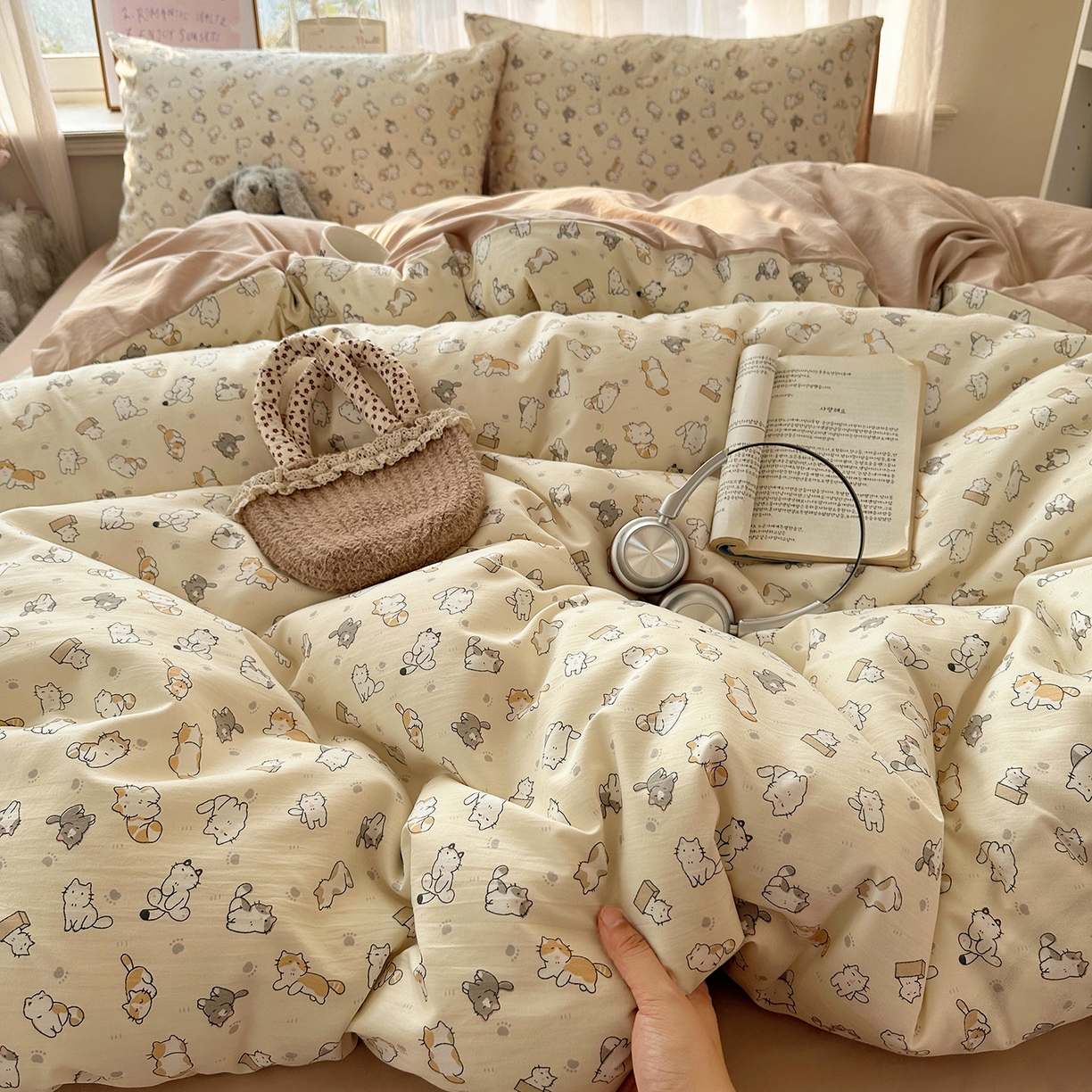 91家纺网 家纺一手货源 找家纺 沐芷 2026 【提供买家秀】古法水洗仿棉A类四件套床上用品三件套被套被罩床笠款---第二波 喵居日记