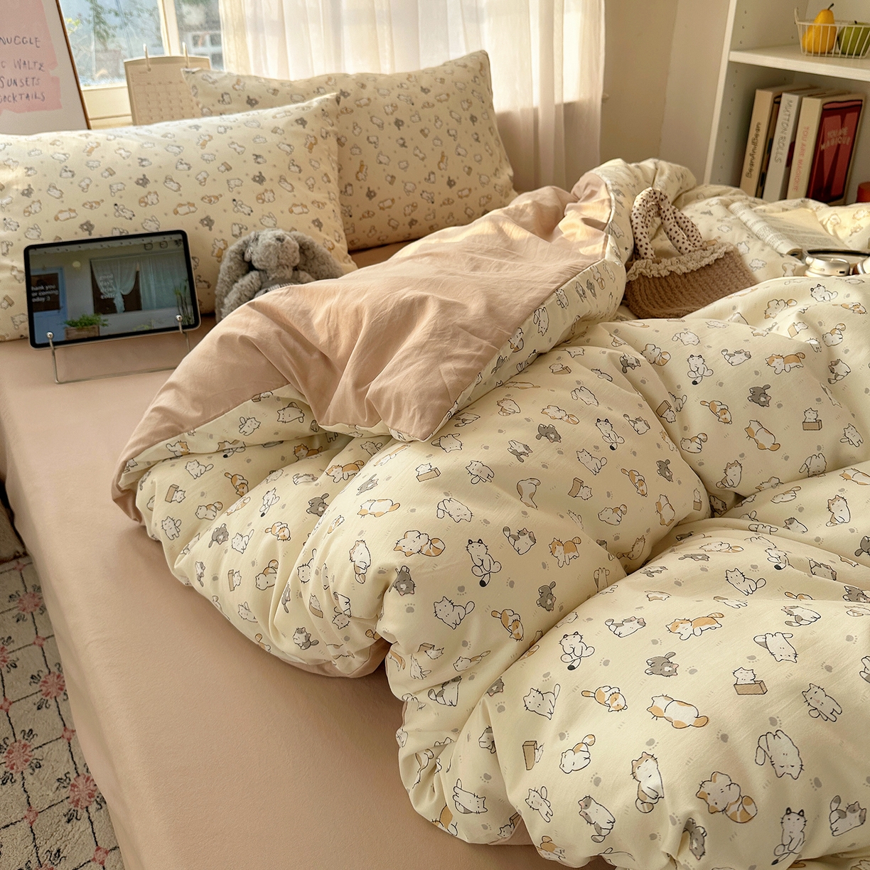 91家纺网 家纺一手货源 找家纺 沐芷 2026 【提供买家秀】古法水洗仿棉A类四件套床上用品三件套被套被罩床笠款---第二波 喵居日记