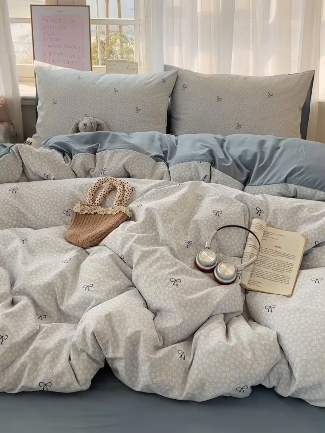 91家纺网 家纺一手货源 找家纺 沐芷 2026 【提供买家秀】古法水洗仿棉A类四件套床上用品三件套被套被罩床笠款---第二波 晴空雏菊