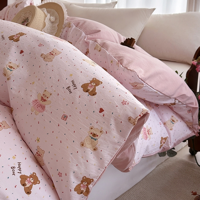 家贝爱 2026新款加厚水洗棉被套被套单件 甜蜜小熊