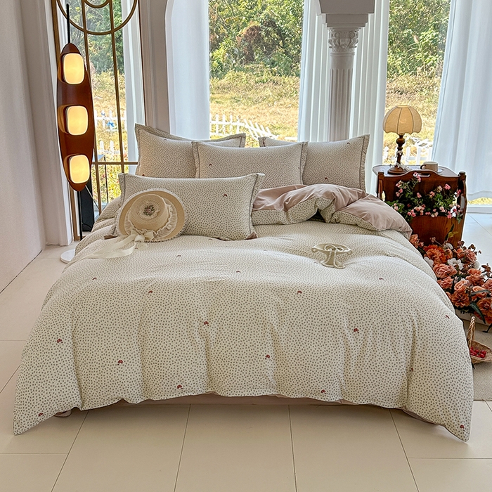 91家纺网 家纺一手货源 找家纺 家贝爱 2026新款加厚水洗棉被套被套单件 丛林蘑菇