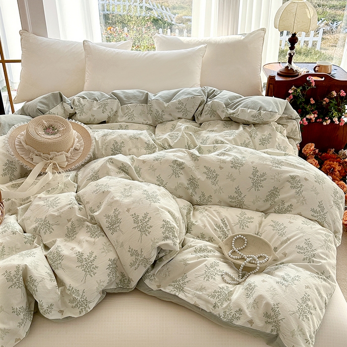 91家纺网 家纺一手货源 找家纺 家贝爱 2026新款加厚水洗棉被套被套单件 沐雅-绿