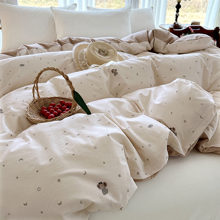 91家纺网 家纺一手货源 找家纺 家贝爱 2026新款加厚水洗棉被套被套单件 星空小象