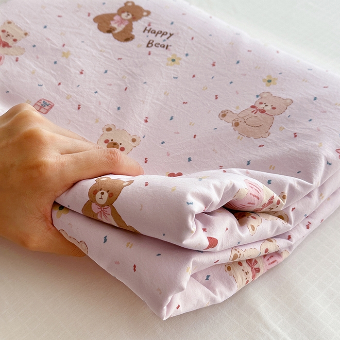 91家纺网 家纺一手货源 找家纺 家贝爱 2026新款加厚水洗棉被套被套单件 甜蜜小熊