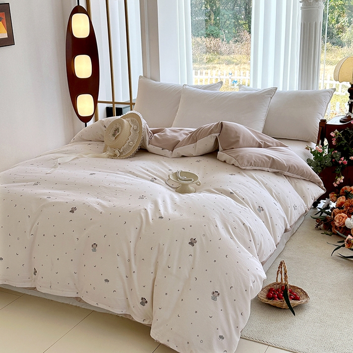 91家纺网 家纺一手货源 找家纺 家贝爱 2026新款加厚水洗棉被套被套单件 星空小象