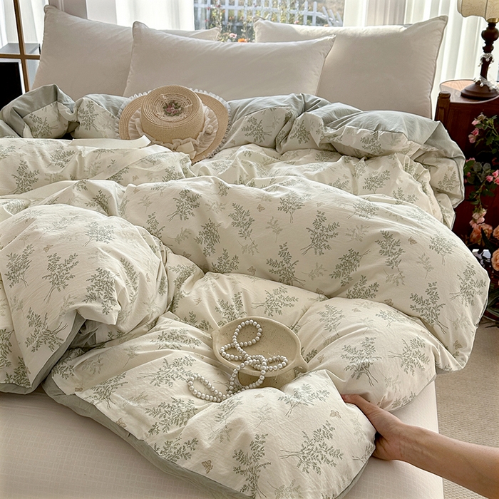 91家纺网 家纺一手货源 找家纺 家贝爱 2026新款加厚水洗棉被套被套单件 沐雅-绿