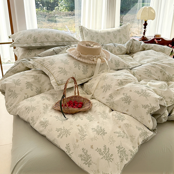 91家纺网 家纺一手货源 找家纺 家贝爱 2026新款加厚水洗棉被套被套单件 沐雅-绿