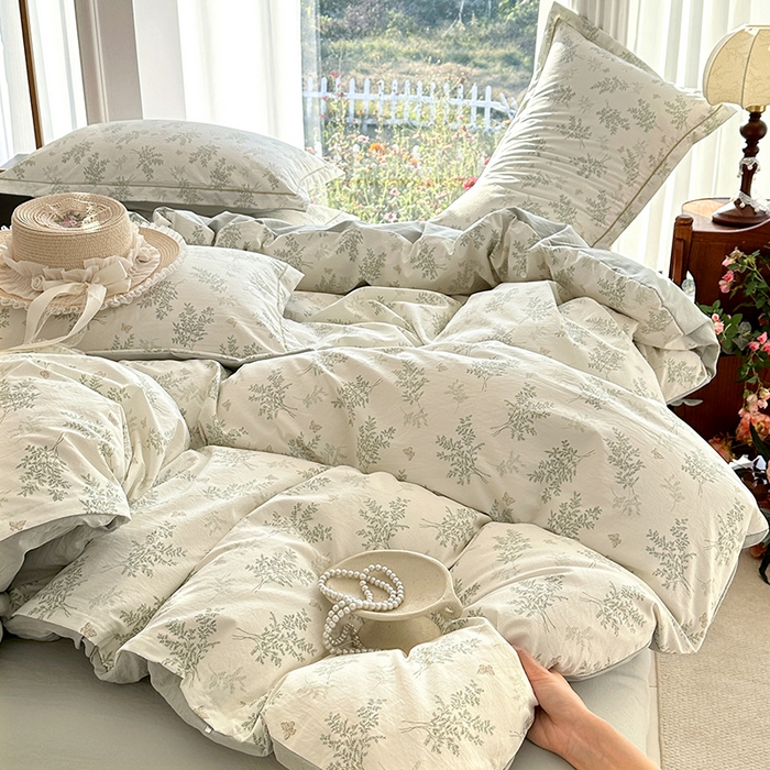 91家纺网 家纺一手货源 找家纺 家贝爱 2026新款加厚水洗棉被套被套单件 沐雅-绿