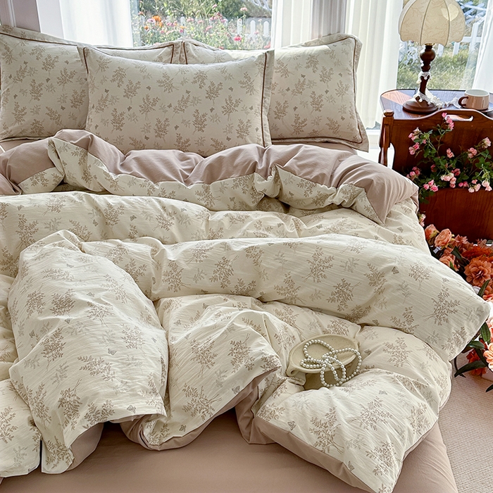 91家纺网 家纺一手货源 找家纺 家贝爱 2026新款加厚水洗棉被套被套单件 沐雅-咖