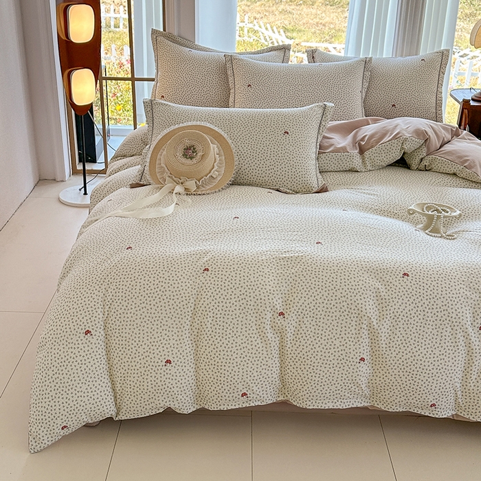 91家纺网 家纺一手货源 找家纺 家贝爱 2026新款加厚水洗棉被套被套单件 丛林蘑菇