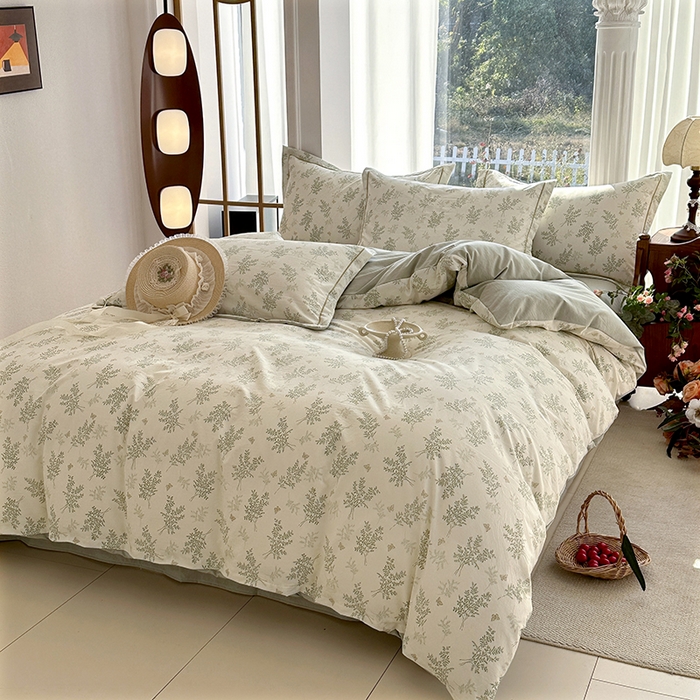 91家纺网 家纺一手货源 找家纺 家贝爱 2026新款加厚水洗棉被套被套单件 沐雅-绿