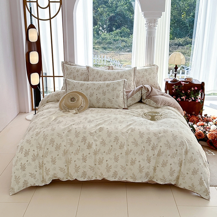 91家纺网 家纺一手货源 找家纺 家贝爱 2026新款加厚水洗棉被套被套单件 沐雅-咖