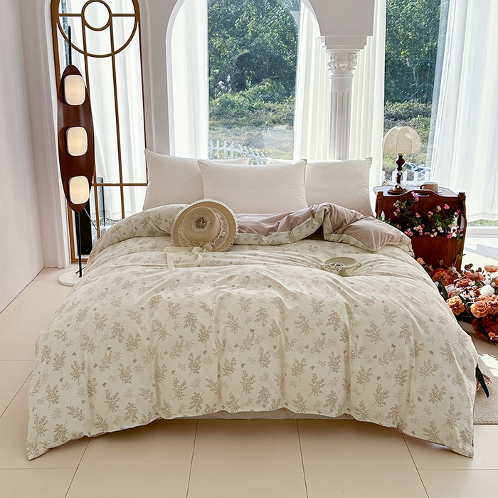 91家纺网 家纺一手货源 找家纺 家贝爱 2026新款加厚水洗棉被套被套单件 沐雅-咖