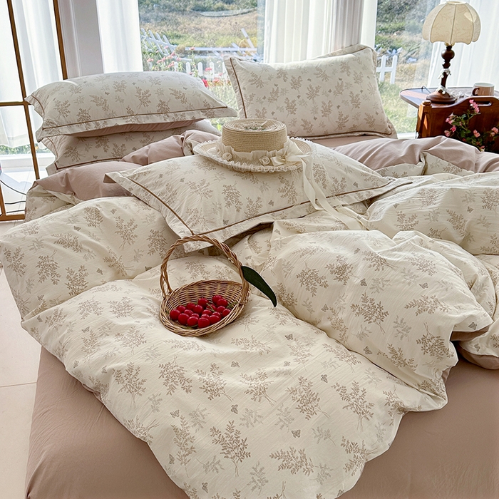 91家纺网 家纺一手货源 找家纺 家贝爱 2026新款加厚水洗棉被套被套单件 沐雅-咖