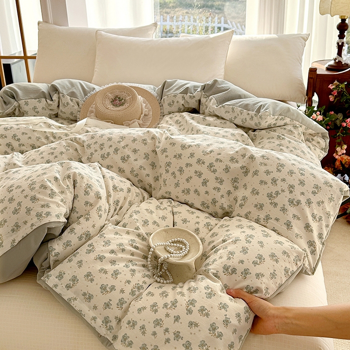 91家纺网 家纺一手货源 找家纺 家贝爱 2026新款加厚水洗棉被套被套单件 轻婉花语