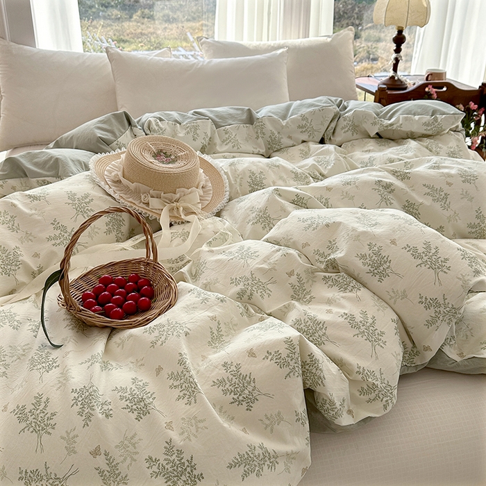 91家纺网 家纺一手货源 找家纺 家贝爱 2026新款加厚水洗棉被套被套单件 沐雅-绿