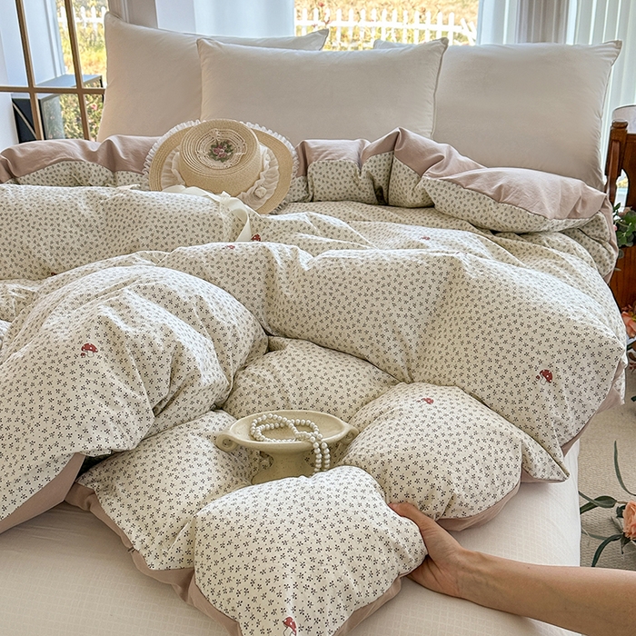 91家纺网 家纺一手货源 找家纺 家贝爱 2026新款加厚水洗棉被套被套单件 丛林蘑菇