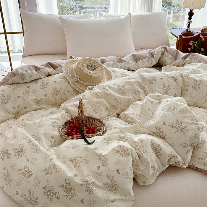 91家纺网 家纺一手货源 找家纺 家贝爱 2026新款加厚水洗棉被套被套单件 沐雅-咖