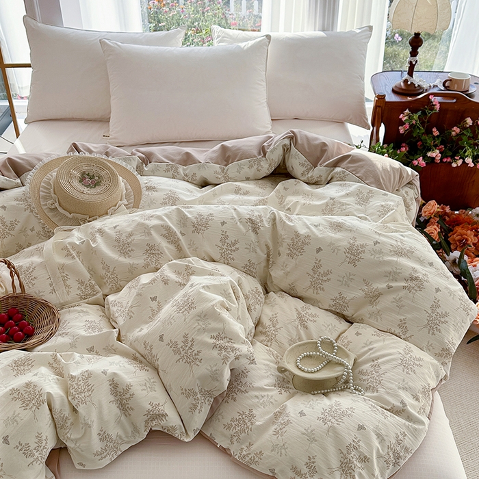 91家纺网 家纺一手货源 找家纺 家贝爱 2026新款加厚水洗棉被套被套单件 沐雅-咖