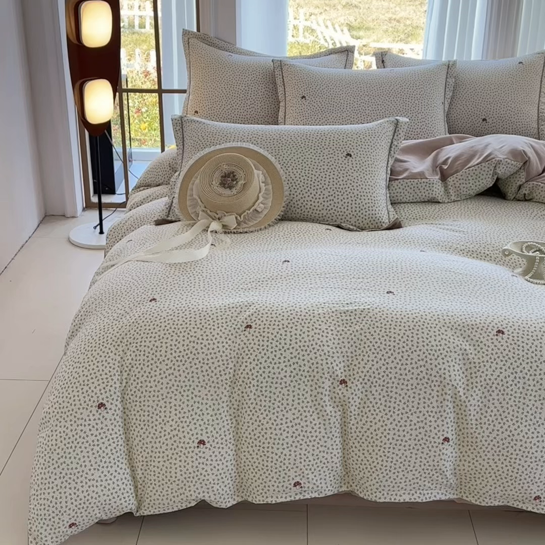 91家纺网 家纺一手货源 找家纺 家贝爱 2026新款加厚水洗棉被套被套单件 丛林蘑菇