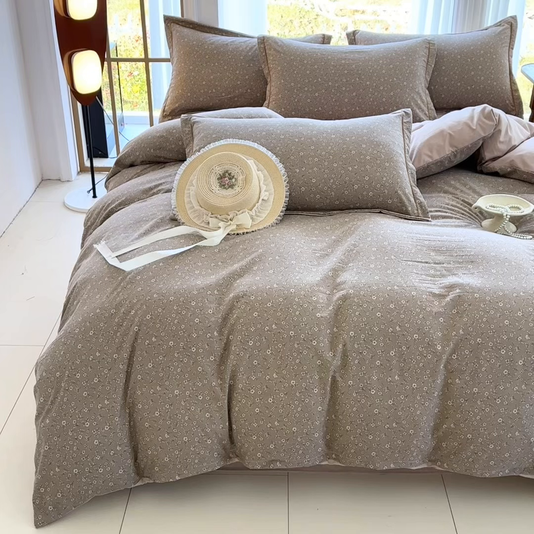 91家纺网 家纺一手货源 找家纺 家贝爱 2026新款加厚水洗棉被套被套单件 晚秋花语