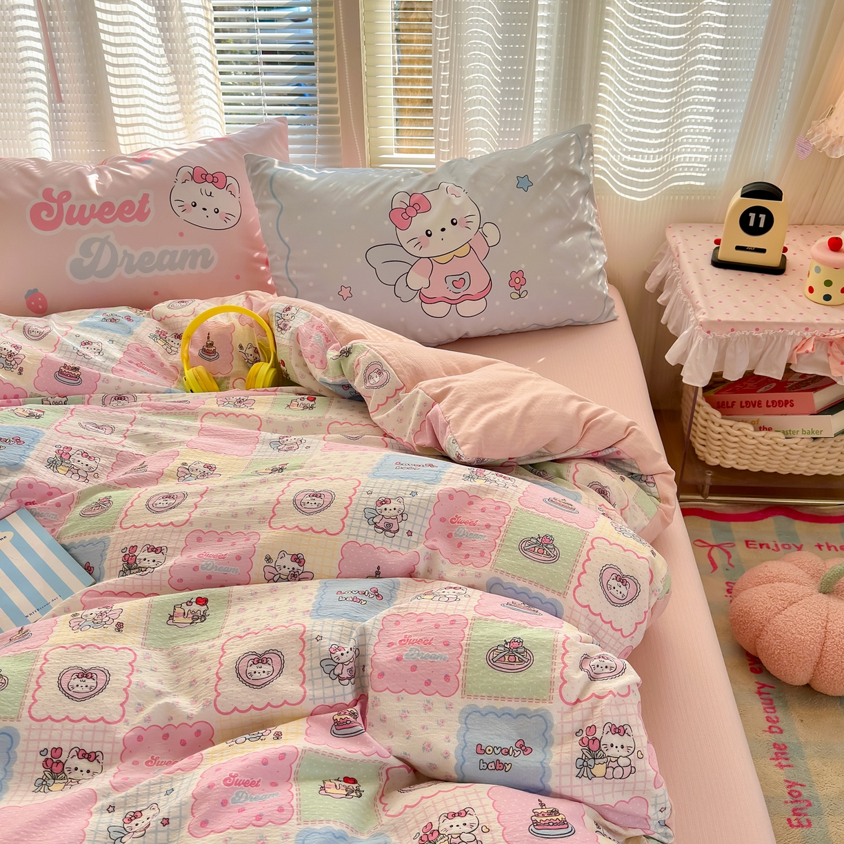 91家纺网 家纺一手货源 找家纺 一霖家纺 2026新款云感皱皱纱小清新印花数码系列四件套 小红书爆款 蛋糕派