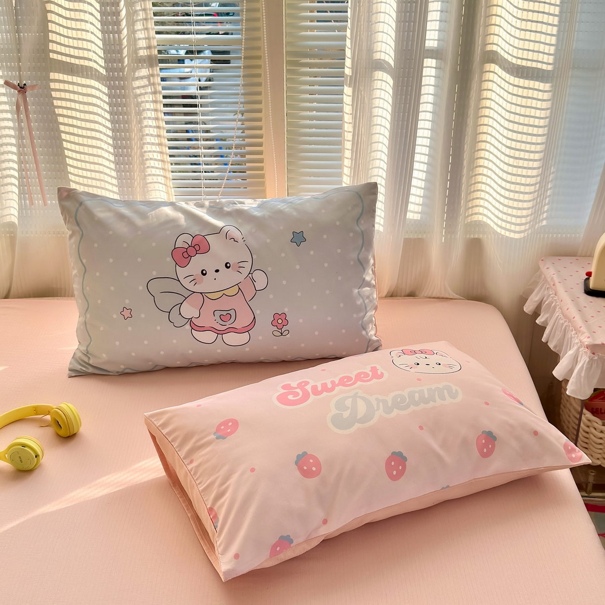 91家纺网 家纺一手货源 找家纺 一霖家纺 2026新款云感皱皱纱小清新印花数码系列四件套 小红书爆款 蛋糕派