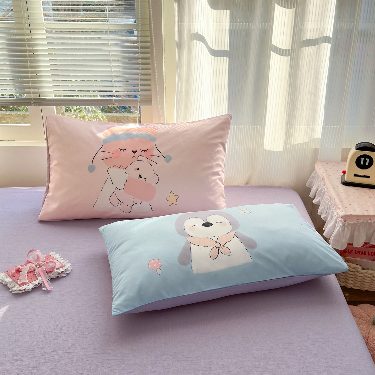 91家纺网 家纺一手货源 找家纺 一霖家纺 2026新款云感皱皱纱小清新印花数码系列四件套 小红书爆款 动物游园