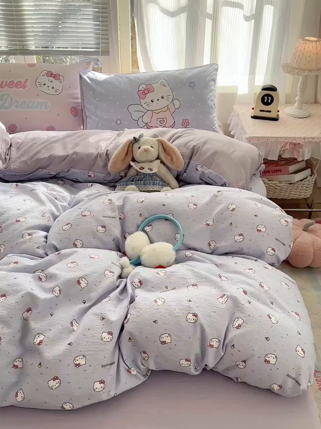 91家纺网 家纺一手货源 找家纺 一霖家纺 2026新款云感皱皱纱小清新印花数码系列四件套 小红书爆款 蓝莓奶糖