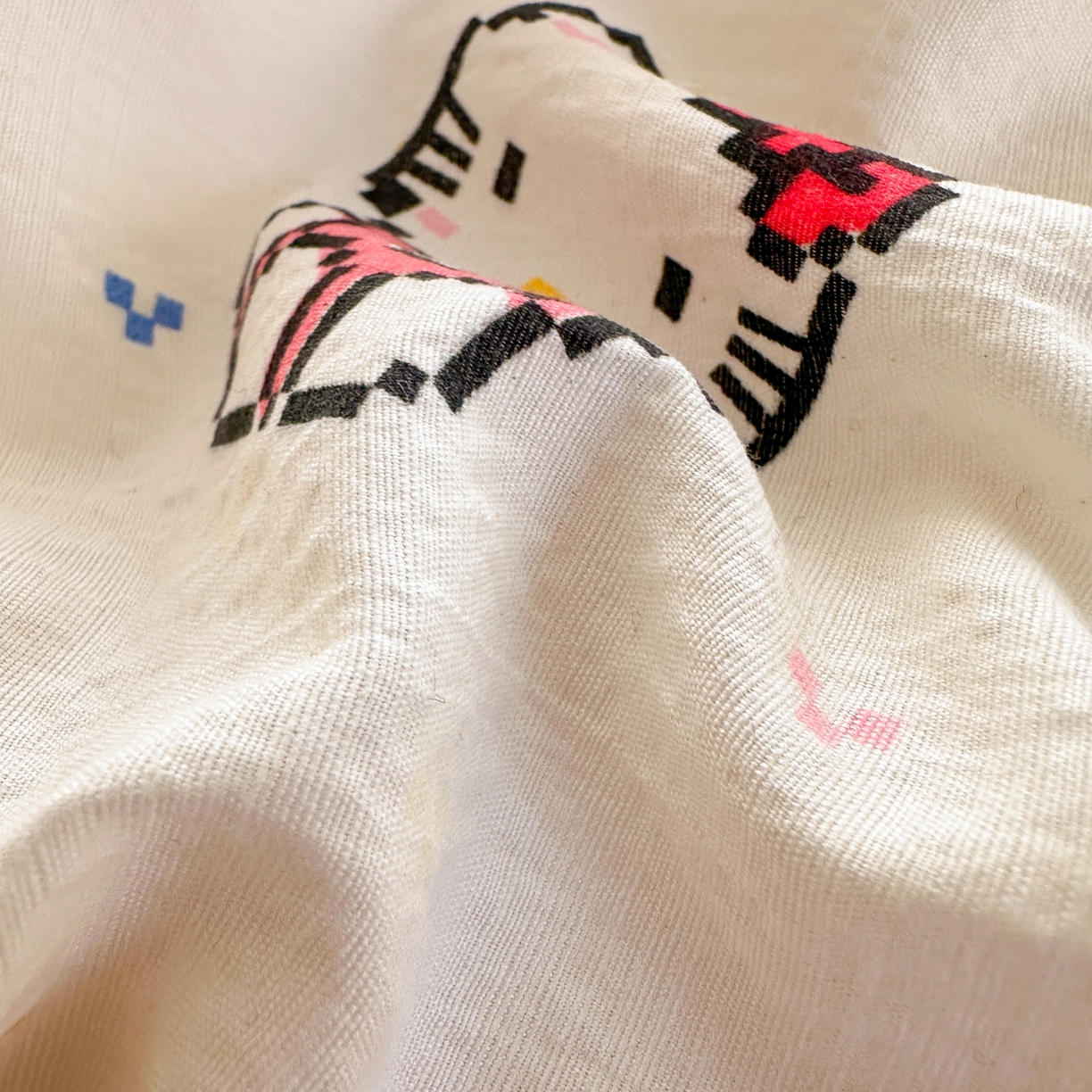 91家纺网 家纺一手货源 找家纺 一霖家纺 2026新款云感皱皱纱小清新印花数码系列四件套 小红书爆款 像素小猫