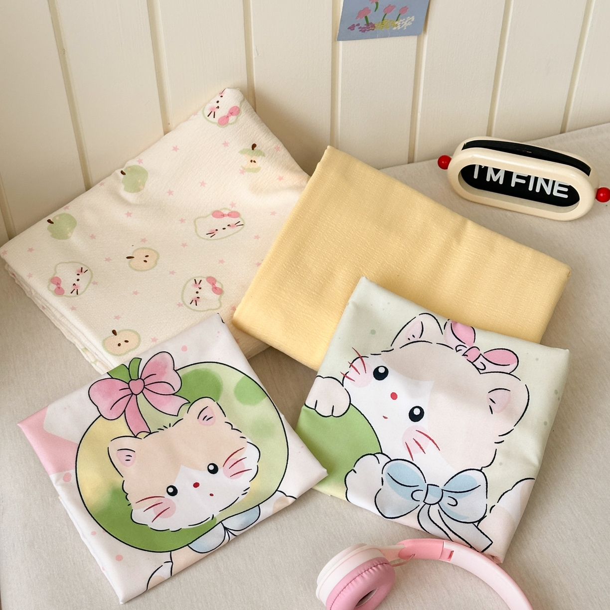 91家纺网 家纺一手货源 找家纺 一霖家纺 2026新款云感皱皱纱小清新印花数码系列四件套 小红书爆款 一口青苹果