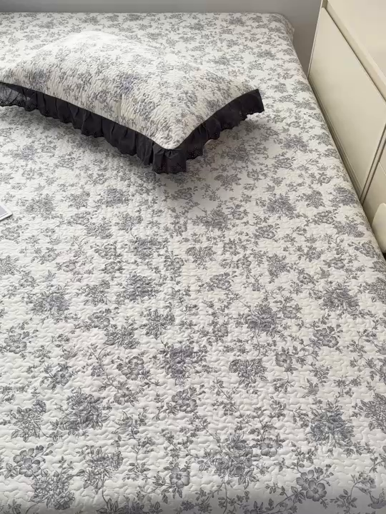 91家纺网 家纺一手货源 找家纺 （总）暖居 2026新款支持定制法式花边纯棉榻榻米四件套全棉大炕盖三件套四季通用