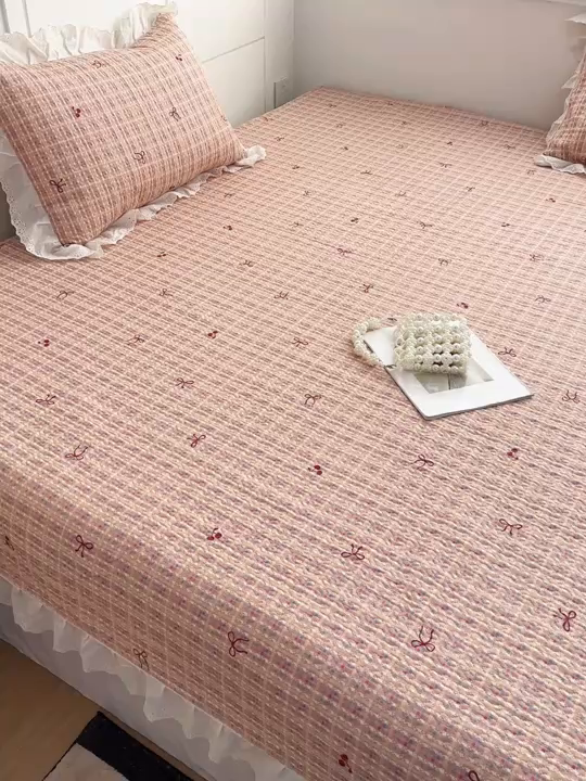 91家纺网 家纺一手货源 找家纺 暖居 2026新款支持定制法式花边纯棉榻榻米四件套全棉大炕盖三件套四季通用 时尚小香