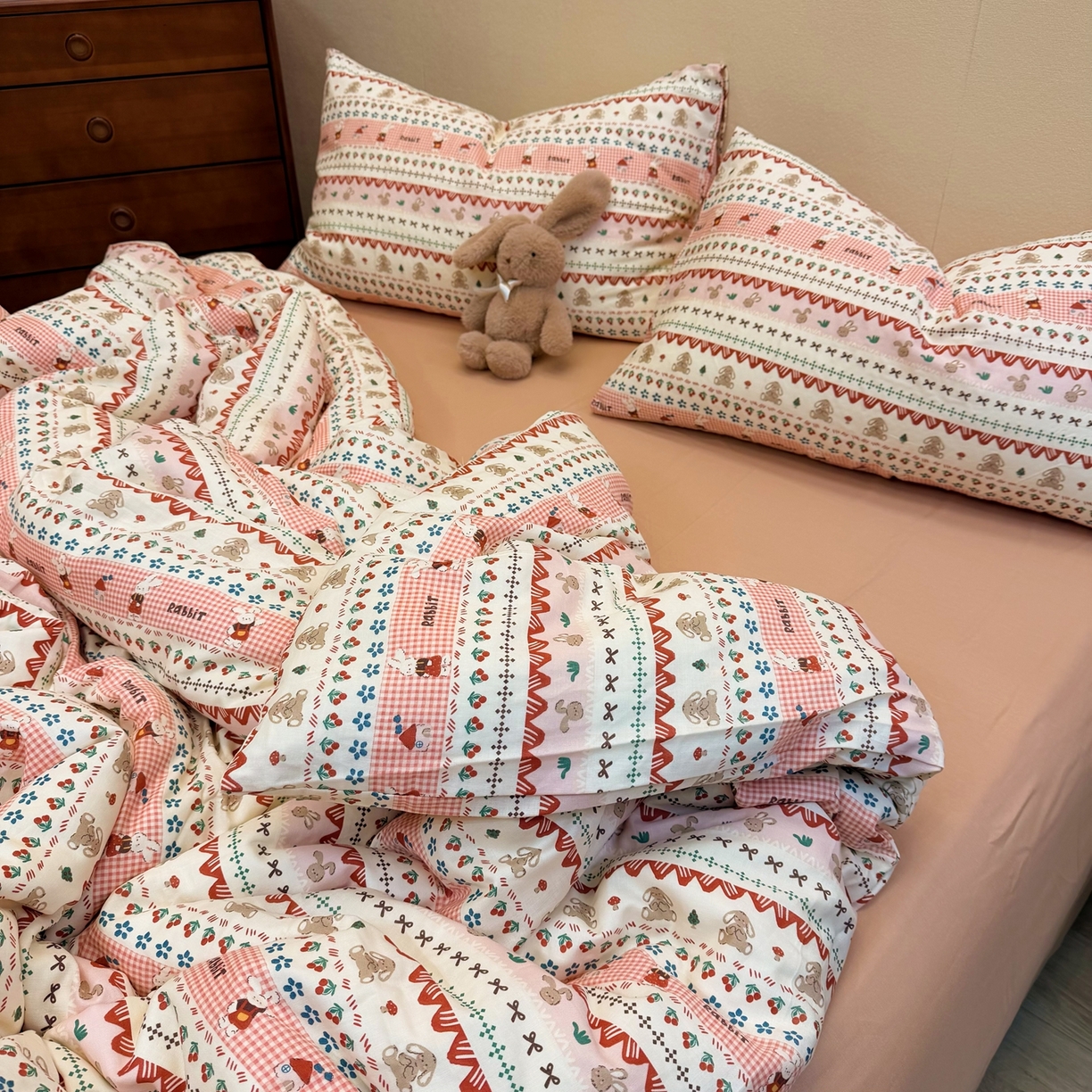 91家纺网 家纺一手货源 找家纺 （总）优品阁 2025新款全棉A类双层纱四件套