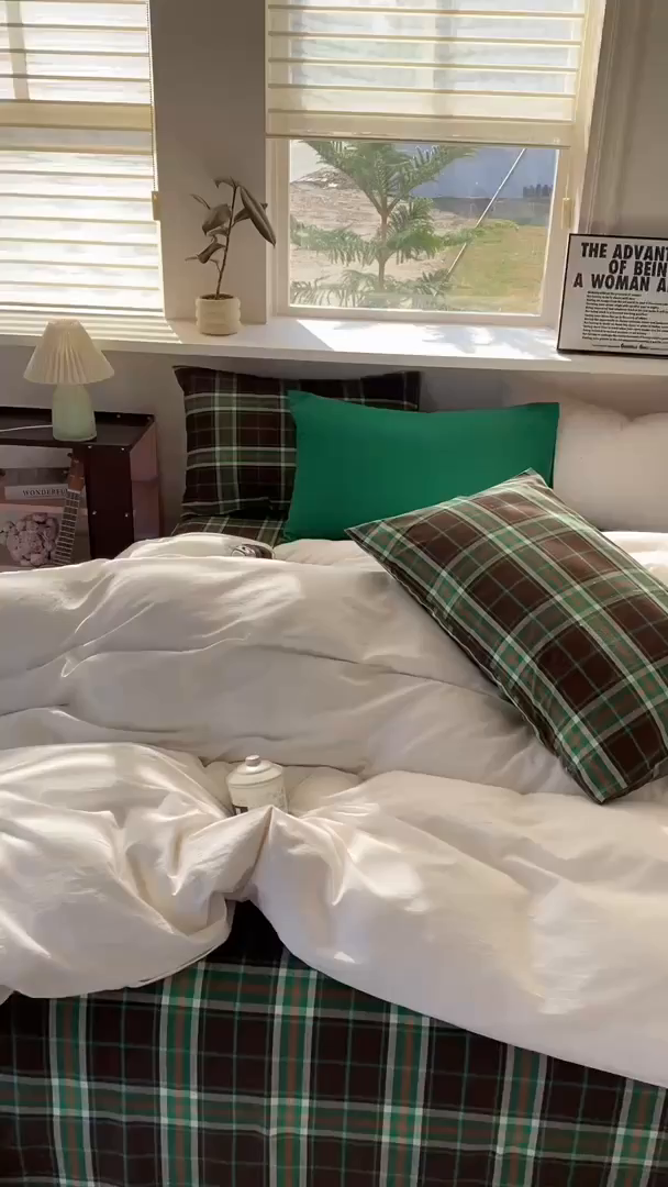 91家纺网 家纺一手货源 找家纺 （总）对白 2026新款全棉色织水洗棉四件套-云舞白