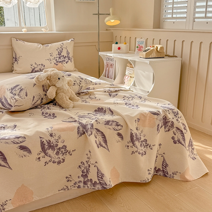 91家纺网 家纺一手货源 找家纺 爱彼家纺 2026春夏新款原棉老粗布小碎花风格系列二 青花舞梦