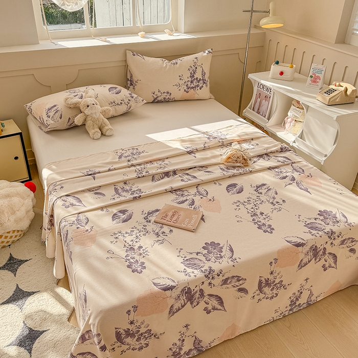 91家纺网 家纺一手货源 找家纺 爱彼家纺 2026春夏新款原棉老粗布小碎花风格系列二 青花舞梦