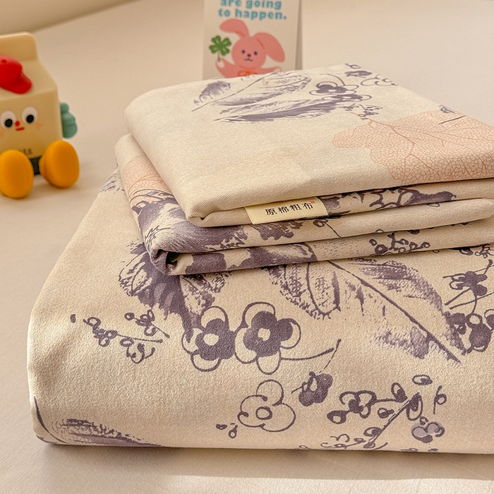 91家纺网 家纺一手货源 找家纺 爱彼家纺 2026春夏新款原棉老粗布小碎花风格系列二 青花舞梦