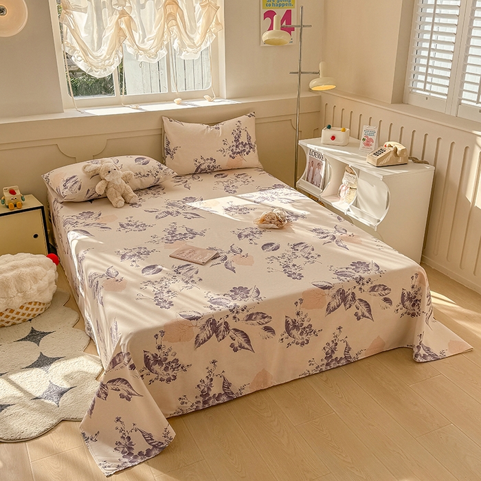 91家纺网 家纺一手货源 找家纺 爱彼家纺 2026春夏新款原棉老粗布小碎花风格系列二 青花舞梦