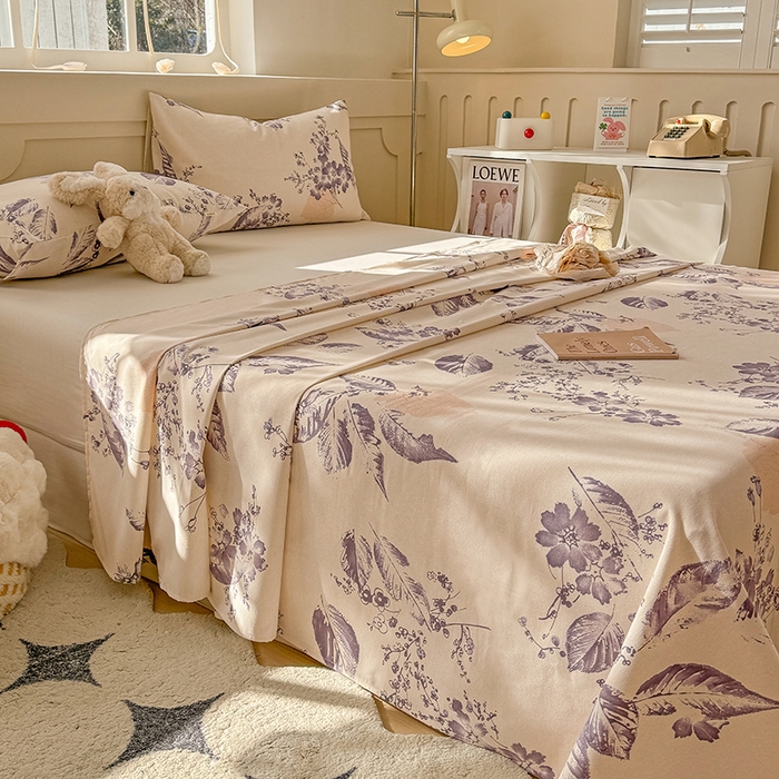 91家纺网 家纺一手货源 找家纺 爱彼家纺 2026春夏新款原棉老粗布小碎花风格系列二 青花舞梦