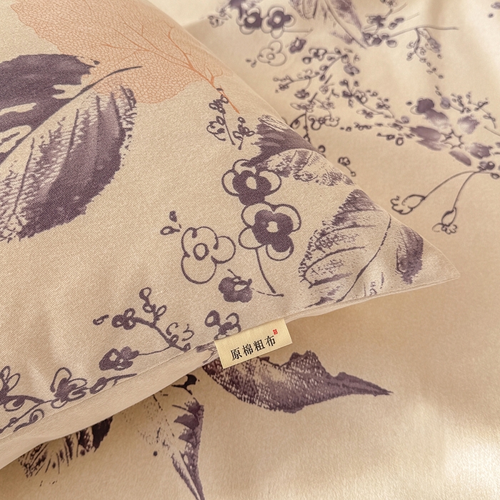 91家纺网 家纺一手货源 找家纺 爱彼家纺 2026春夏新款原棉老粗布小碎花风格系列二 青花舞梦