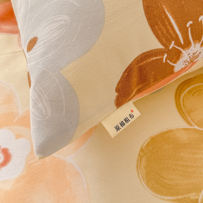 91家纺网 家纺一手货源 找家纺 爱彼家纺 2026春夏新款原棉老粗布小碎花风格系列二 向阳花开