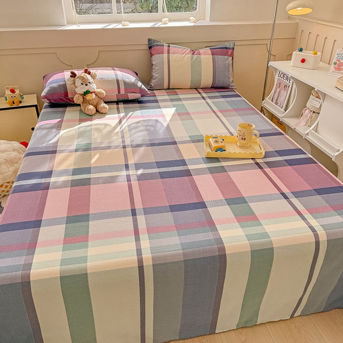 91家纺网 家纺一手货源 找家纺 爱彼家纺 2026春夏新款原棉老粗布小碎花风格系列二 古奈-豆沙