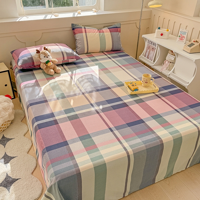 91家纺网 家纺一手货源 找家纺 爱彼家纺 2026春夏新款原棉老粗布小碎花风格系列二 古奈-豆沙