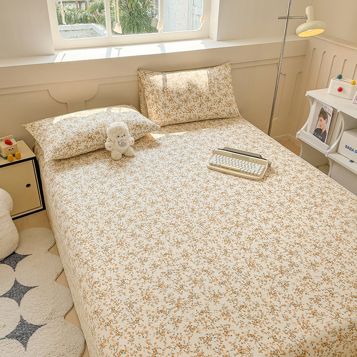 91家纺网 家纺一手货源 找家纺 爱彼家纺 2026春夏新款原棉老粗布小碎花风格系列二 锦绣花舞