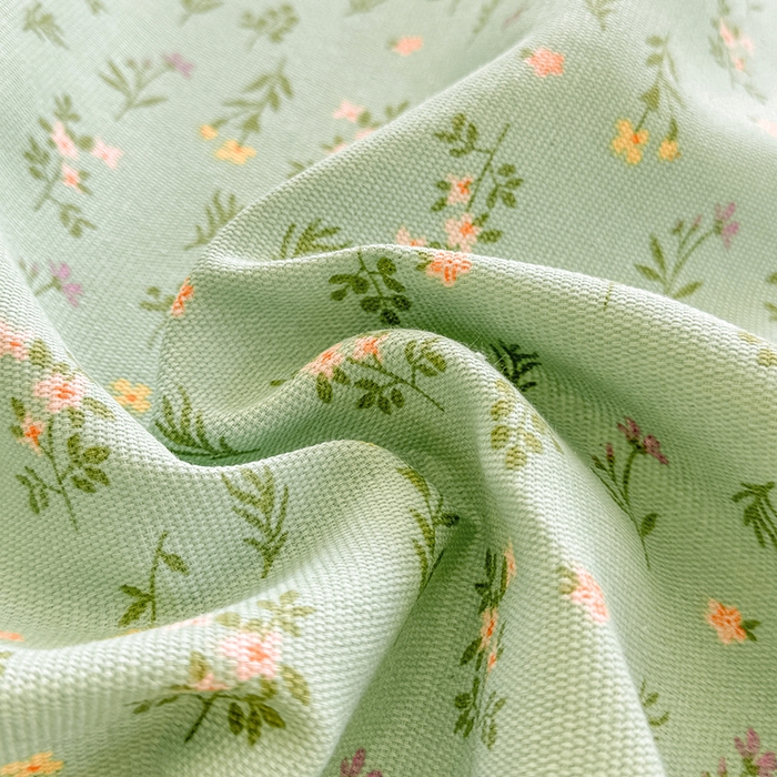 91家纺网 家纺一手货源 找家纺 爱彼家纺 2026春夏新款原棉老粗布小碎花风格系列二 春满园