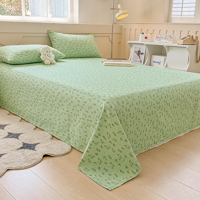 91家纺网 家纺一手货源 找家纺 爱彼家纺 2026春夏新款原棉老粗布小碎花风格系列二 春满园