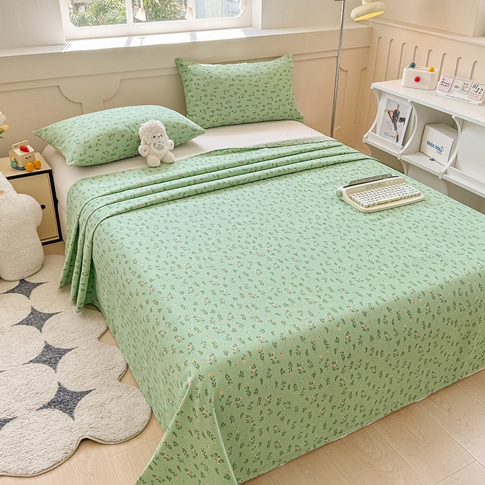 91家纺网 家纺一手货源 找家纺 爱彼家纺 2026春夏新款原棉老粗布小碎花风格系列二 春满园