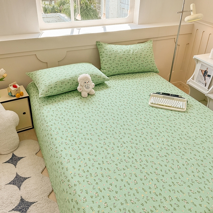 91家纺网 家纺一手货源 找家纺 爱彼家纺 2026春夏新款原棉老粗布小碎花风格系列二 春满园