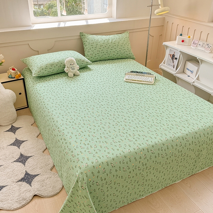 91家纺网 家纺一手货源 找家纺 爱彼家纺 2026春夏新款原棉老粗布小碎花风格系列二 春满园